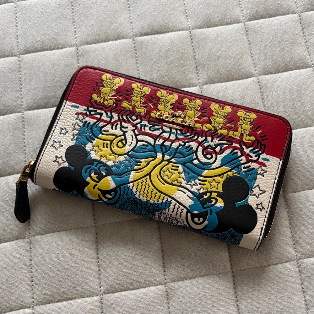 Coach x Keith Haring x Disney - Red and Yellow Mickey Mouse Wallet